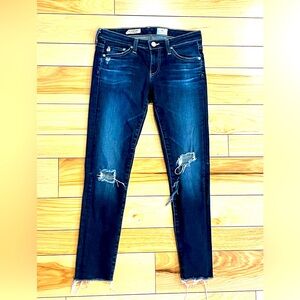 AG SIZE 25 Women's Distressed Blue Jeans